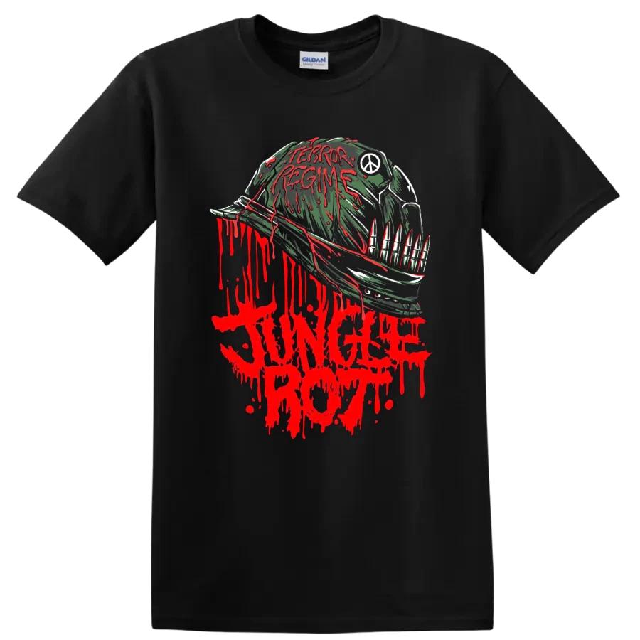Футболка Jungle Rot Хоррор Металл Графика Череп Знак Мира Красная Капающая Футболка