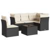 VidaXL Garden Lounge Set 6 Pcs with Cushions Black Braided Resin 3249485