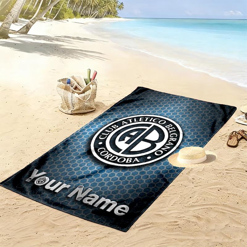 Name Custom CLUB ATLETICO BELGRANO Print Beach Towel, Large Soft Quick Dry Towel for Beach Camping Swimming