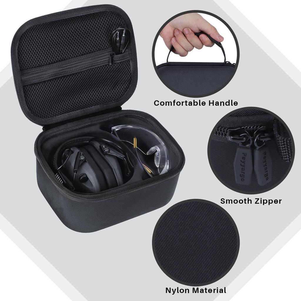 Peyyargo Storage Case Compatible with RAZOR SLIM ELEC MUFF Slim Electronic Earmuffs Walker's (Black)