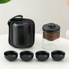 1set Travel Tea Set Ceramic Express Cup Portable Travel Tea Set One Pot Four Cups Outdoor Car Simple And Portable Foaming