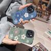 Осенне-зимняя масляная живопись маленькие цветы подходят для Apple 17Pro новый 15 флип мех iPhon16promax противоударный тонкое отверстие чехол