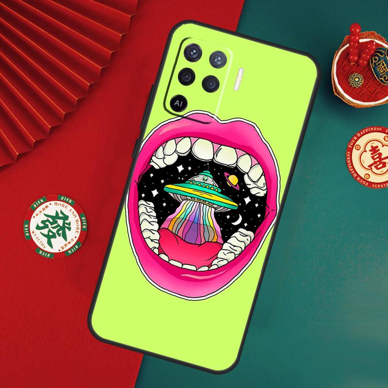 Aesthetics Cartoon Alien Space Case For Oppo A80 A40 A60 A6 A5 Pro A15 A16 A17 A57 A94 A74 A54 A76 A96 A18 A38 A58 A78 A98