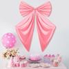 Big Pink Bow Decoration Satin Ribbon Twist Tie Large Bow Birthday Party Hanging Backdrop Wall Decor for Bachelorette Baby Shower Bridal Supplies