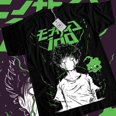 Футболка Mob Psycho 100 Каст Аниме Манга Димпл и Моб Футболка Футболка ВСЕ РАЗМЕРЫ