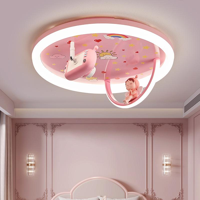 Потолочный светильник в виде единорога для комнаты принцессы с дистанционным управлением, светодиодная розовая потолочная люстра для спальни для девочек и детей