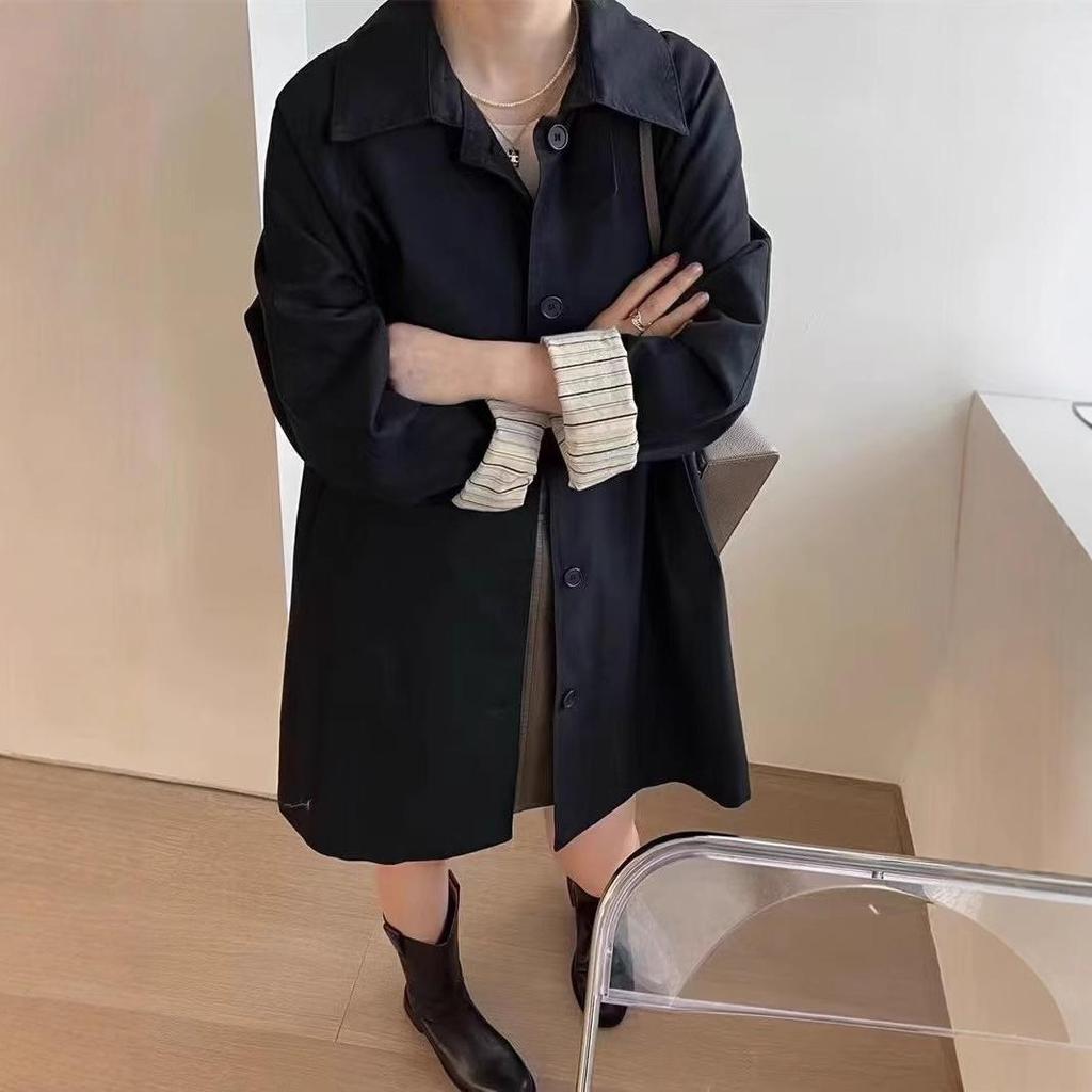 Женский ретро тренч средней длины 2025 - Весенний стиль, Свободный крой