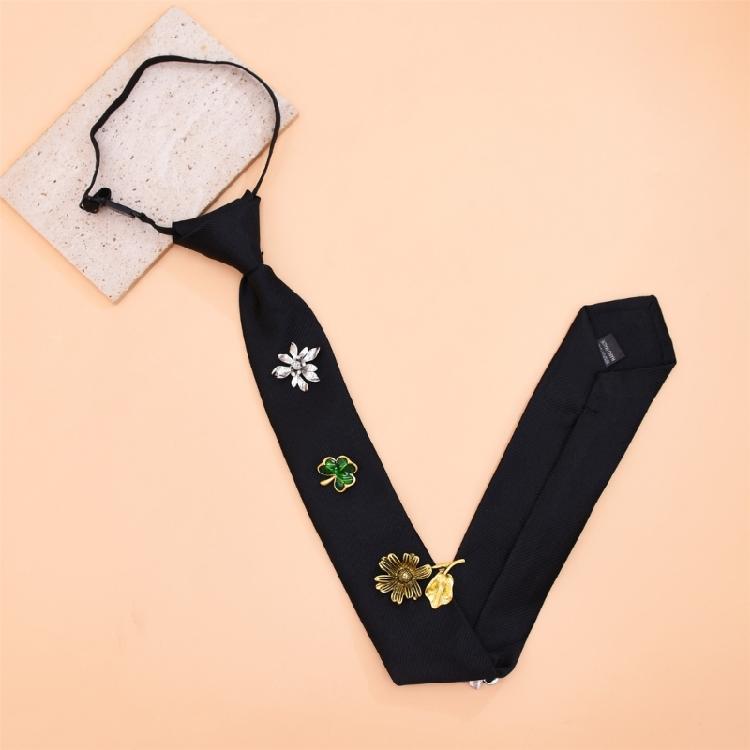 Delicate Crystal Accented Insect Necktie Premium Woven Polyester Comfortable Unisex Accessory For Daily Use