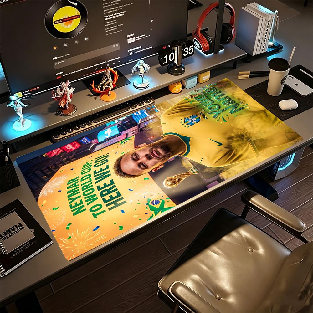 Neymar S Golden Moment Personalized Name Mouse Pad Desk Mat Desktop Mouse Pad Non-Slip Rubber Bottom Computer Desk Office Decoration Accessory