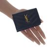 Saint Laurent 668274BOWA11000 Tri-fold Wallet Black Calfskin Women