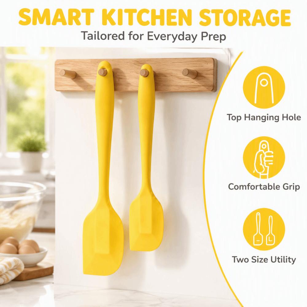 2pcs High Heat-Resistant Silicone Spatula Set Silicone Butter Spatula  Frosting Scraping Bowls