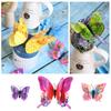 12Pcs Fridge Magnets Vibrant Color Double-layered Butterfly Wall Stickers for Home Party Decorations