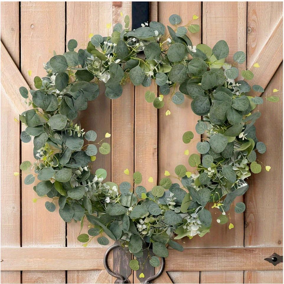 Искусственные листья эвкалипта, зелень, гирлянда, искусственное растение, весенние лианы с белыми цветами и ягодами для свадебного, домашнего, праздничного декора