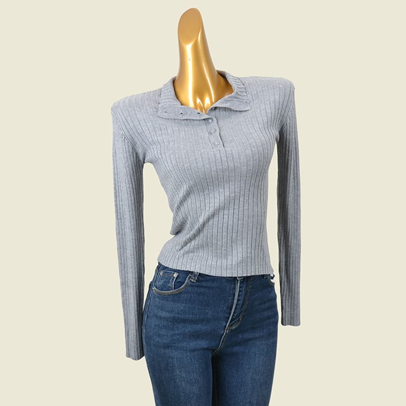 Half-High Collar Thread Knit Ins Pullover Base Shirt