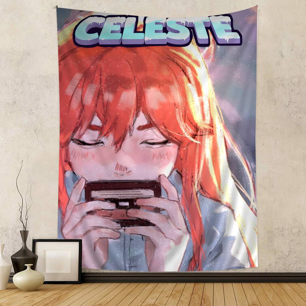 Celeste Game Классический Кино Арт Печать Гобелен Японский Настенный Гобелен Аниме Настенное Украшение Домашний Декор