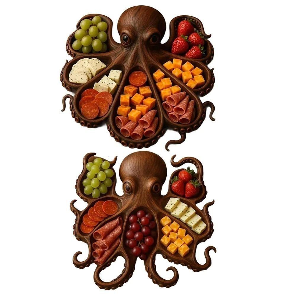 Wooden Octopus Food Platter Unique Octopus Charcuterie Boards Octopus Serving Tray  Party Food