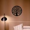 1-Piece Modern Tree of Life Metal Wall Decor - Black Line Sculpture for Home and Office | Stylish Metal Wall Hanging