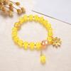 Студенческий браслет с подсолнухом и бисером, сладкий корейский стиль, универсальный браслет, подарок для девочек