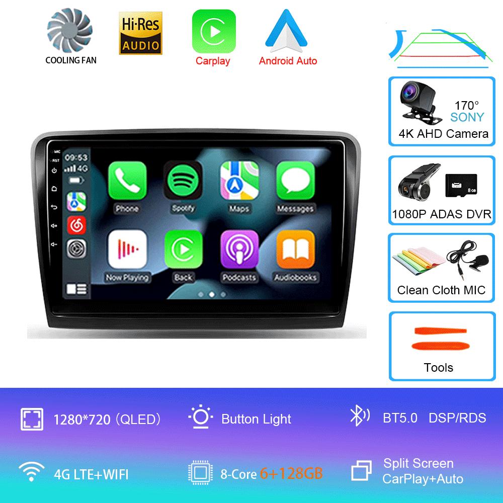 For Skoda Superb 2 B6 2008 2009 2010 2011 - 2015 Car Radio Android 14 Navigation Multimedia Player GPS WiFi+4G Video Carplay BT