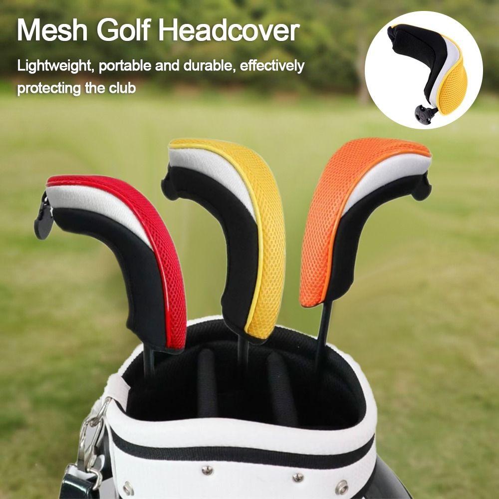 Woods Cover Mesh Golf Headcover Polyester Golf Club Head Covers Portable Driver Protector