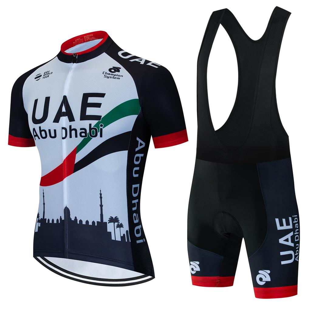 2025 ОАЭ Команда MTB Велосипедная Короткий Рукав Велосипедная Майка Комплект Maillot Ciclismo Мужская Летняя Дышащая Велосипедная Одежда Быстросохнущая