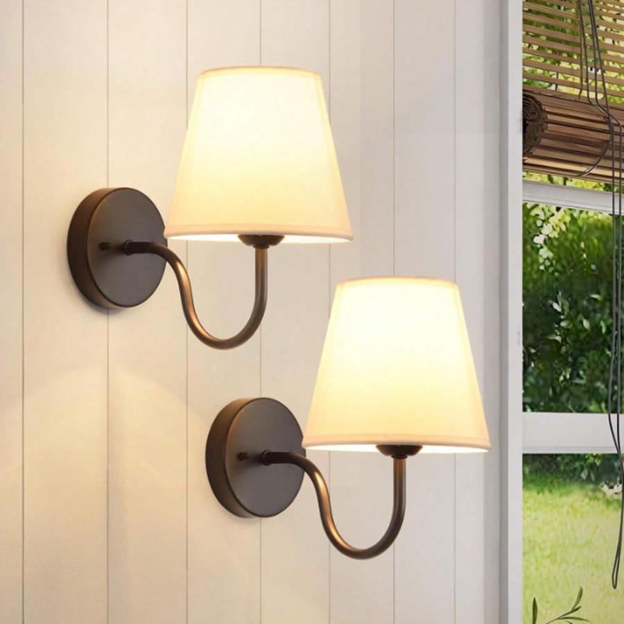 Xiaomi Modern Fabric Wall Lamps Retro Bedside Wall Lamp Living Room Wall Lights Simple Loft Wall Sconce Lighting Fixture AC85-265V E27