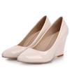 Fashion Wedges High Heels Pumps Shoes Woman Spring Casual Black Nude Wedge Wedding Office Party Shoes Ladies Elegant Pointed Toe