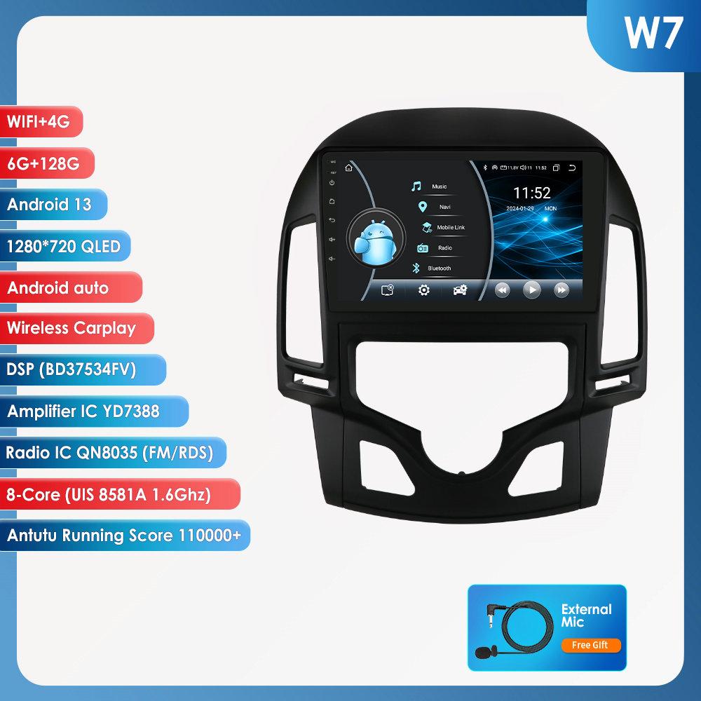 Hizpo Carplay 4G Cam Android 13 Автомобильное радио для Hyundai I30 2006 - 2011 Руководство Мультимедиа Видео Плеер GPS 2din Авторадио Интеллектуальный Экран RDS