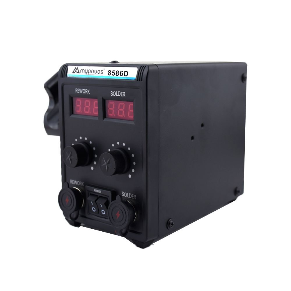 750W 8586D Soldering Station 2-in-1 Hot Air Gun, LCD Display Screen, Dual Digital Display, Soldering Iron, SMD Repair Station
