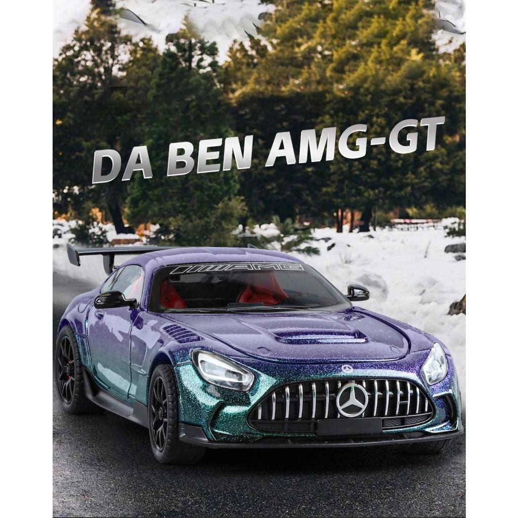 1/24 Mercedes Benzs AMG GT Alloy Miniature Car Diecast Metal Scale Model Car Sound and Light Collection Children Toy Vehicles Gifts