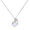 S999 Pure Silver Lucky Bag Necklace Light Luxury Minority Design Clavicle Chain Chalcedony Necklace