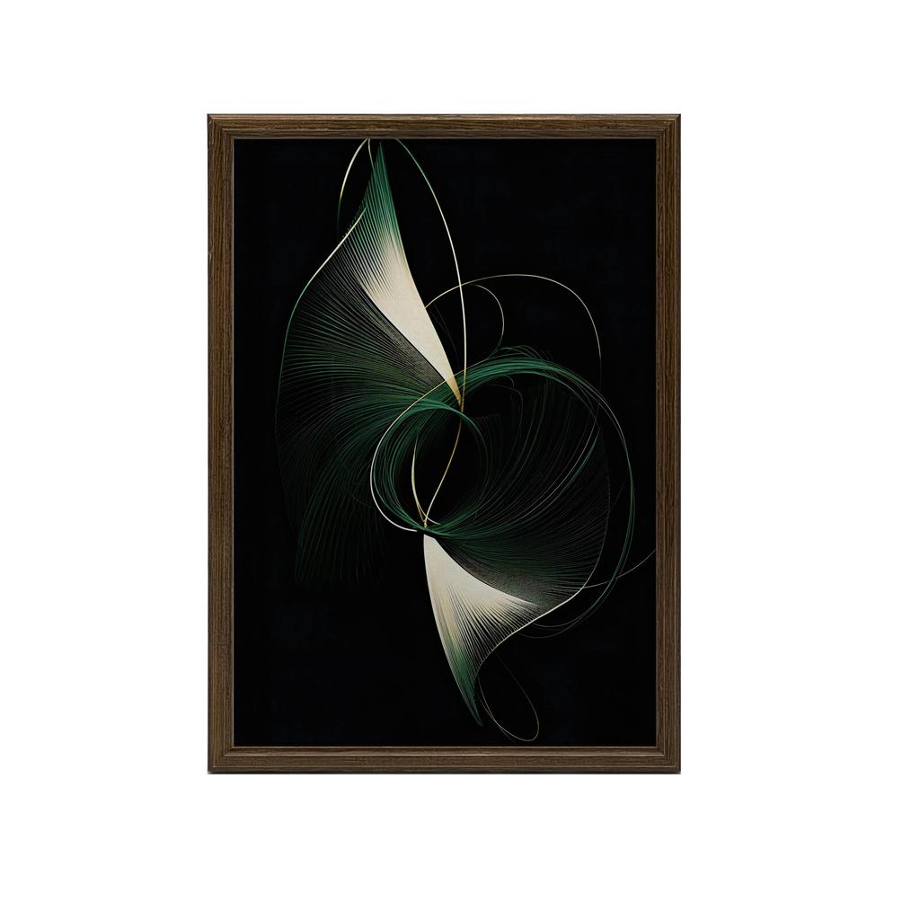 Ciemna Elegancja Krzywizn Ciemna Elegancja Krzywizn, 30X40 Cm, Rama Drewniana Ciemny Brąz, Papier Matowy 230 Gsm