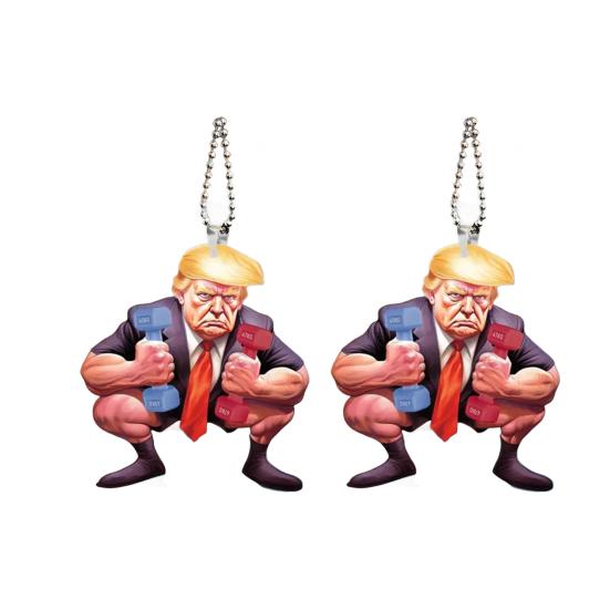 2 шт. подвеска для автомобиля Трампа 2D акриловые украшения Трампа внутренние настенные украшения для рождественской елки