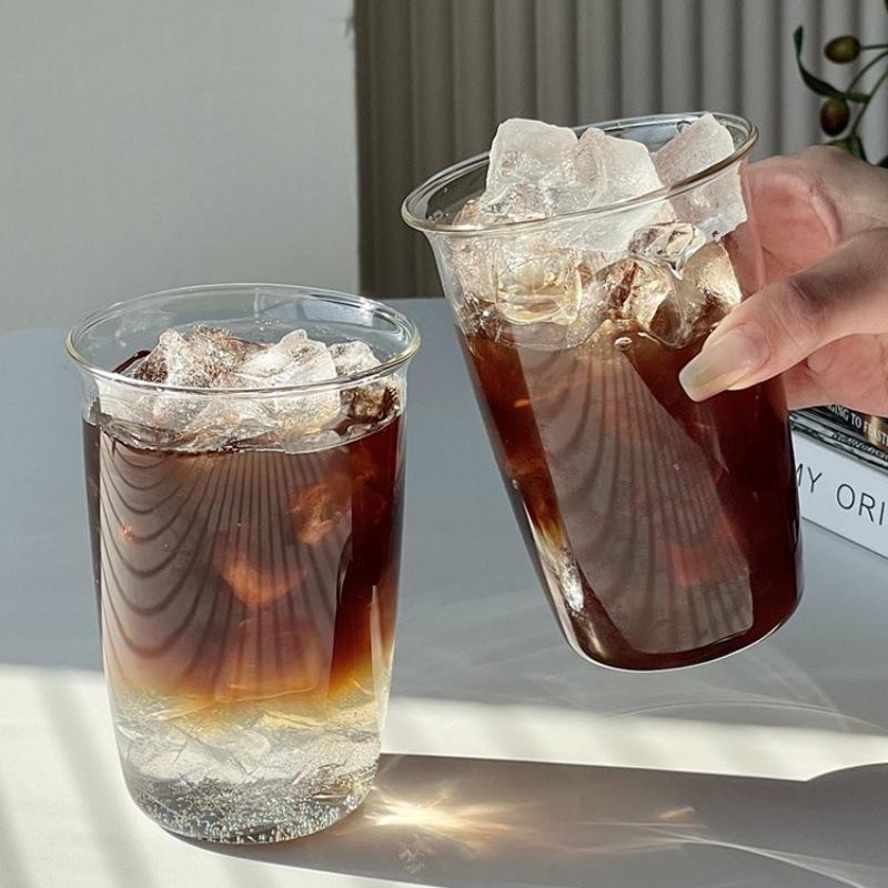 Transparent Glass Coffee Mug Breakfast Mug Latte Cup High Borosilicate Glass Cup Beer Milk Water Cocktail Drinking Mugs