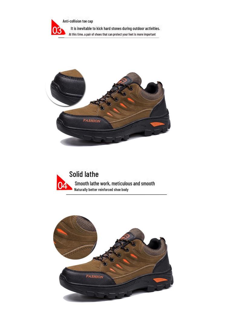 Мужские нескользящие походные ботинки в рабочем стиле — повседневные кроссовки на толстой подошве со шнуровкой для активного отдыха на весну и осень