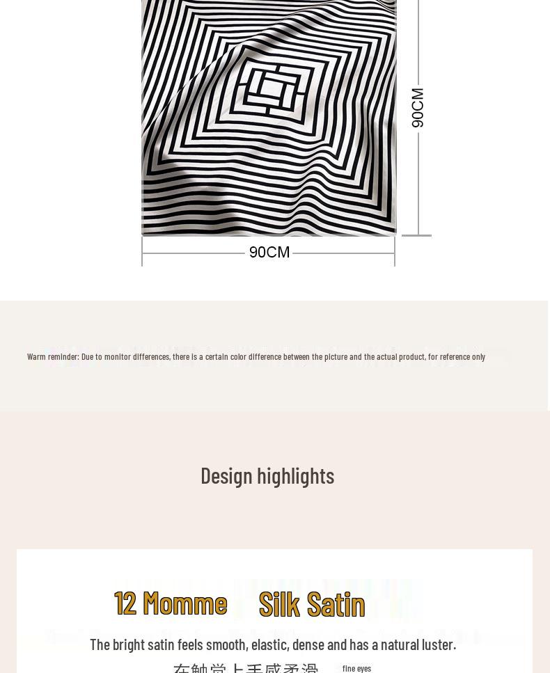 Elegant Striped Silk Scarf: Large Square for Women’s Spring & Autumn, Versatile Sunscreen, Mulberry Silk 90 Shawl