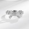 2026 Кольцо-бант Женское Легкая Роскошь Полностью Алмазное Высококлассное Ощущение Открытое Кольцо на Указательный Палец Девушки Нишевый Дизайн Кольца