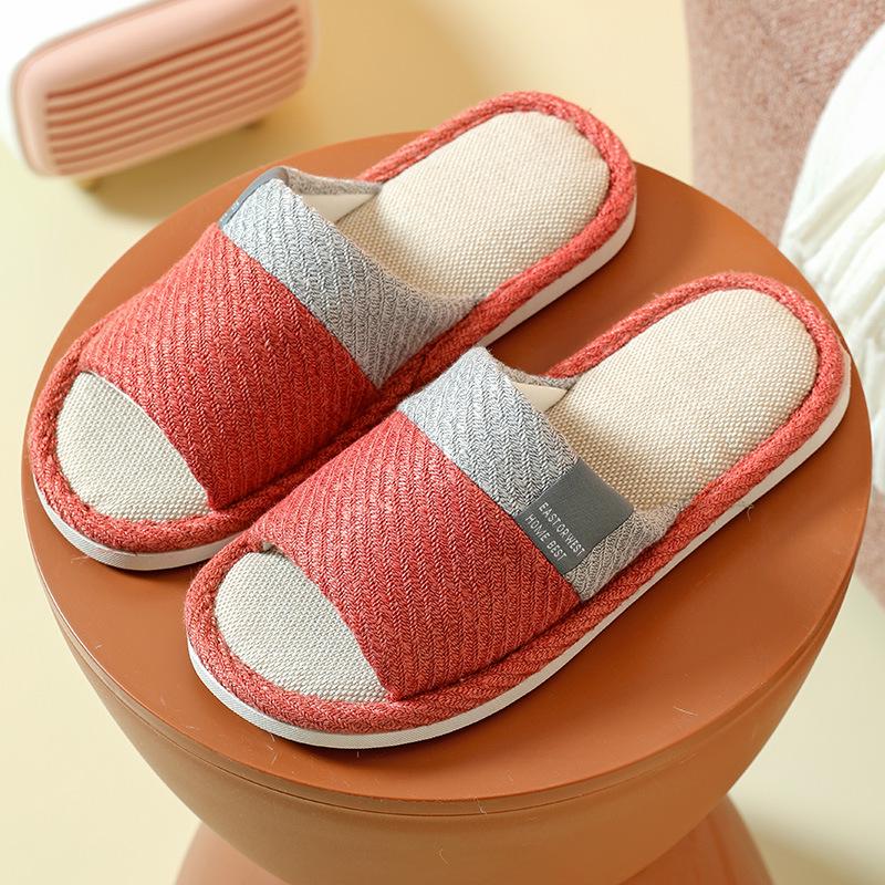 Нескользящие льняные тапочки для пар: Прочный, бесшумный и комфортный для любого сезона
