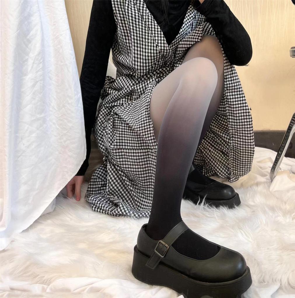 Градиентные бархатные колготки - женские, весенне-осенний стиль, тонкие радужные чулки серого, розового и фиолетового цветов.