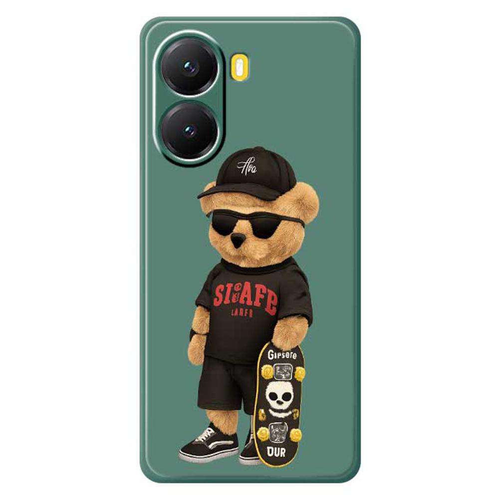 For Xiaomi Redmi Turbo 4 5G/Poco X7 Pro 5G Case Cool Bear Pattern Printing Straight Edge TPU Phone Back Cover