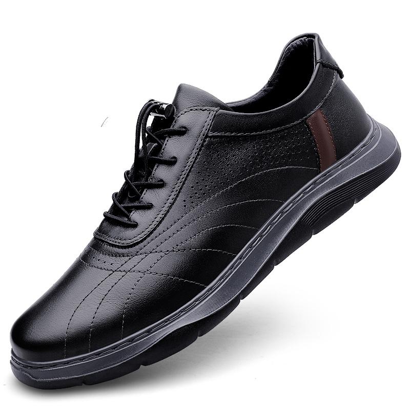 Нескользящие туфли на плоской подошве из натуральной кожи для мужского треккинга 2024 года, новые универсальные мужские повседневные туфли, классические кроссовки для бега на открытом воздухе