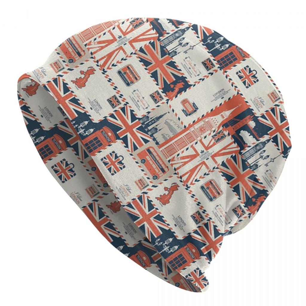 Великобритания, Лондон, британский символ, шляпа с капюшоном, вязаные шапки, унисекс, для женщин, унисекс, для взрослых, с флагом Соединенного Королевства, теплые зимние шапки с черепами, шапка