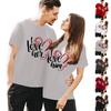 Ladies Casual Round Neck Short Sleeve Pullover Valentine's Day Printed T-Shirt