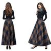 High Waist Woolen A-line Long Skirt - Women's Waist Slimming Big Swing Design