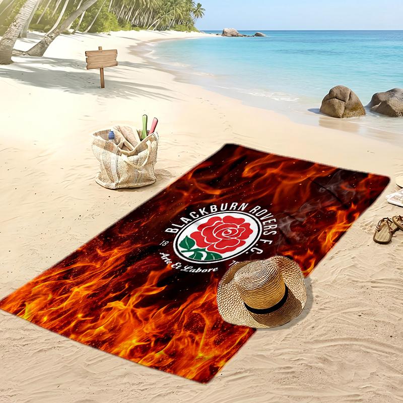 Blackburn Rovers Football Print Beach Towel, Large Soft Quick Dry Towel for Beach Camping Swimming