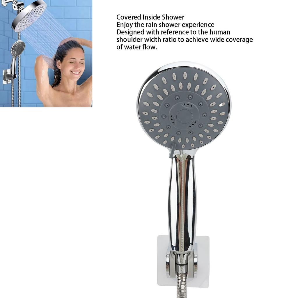 Shower System Rain Showerhead Handheld Spray Set Stainless Steel 3 Functions Large Coverage Area 5 Layer Polished for Bathroom