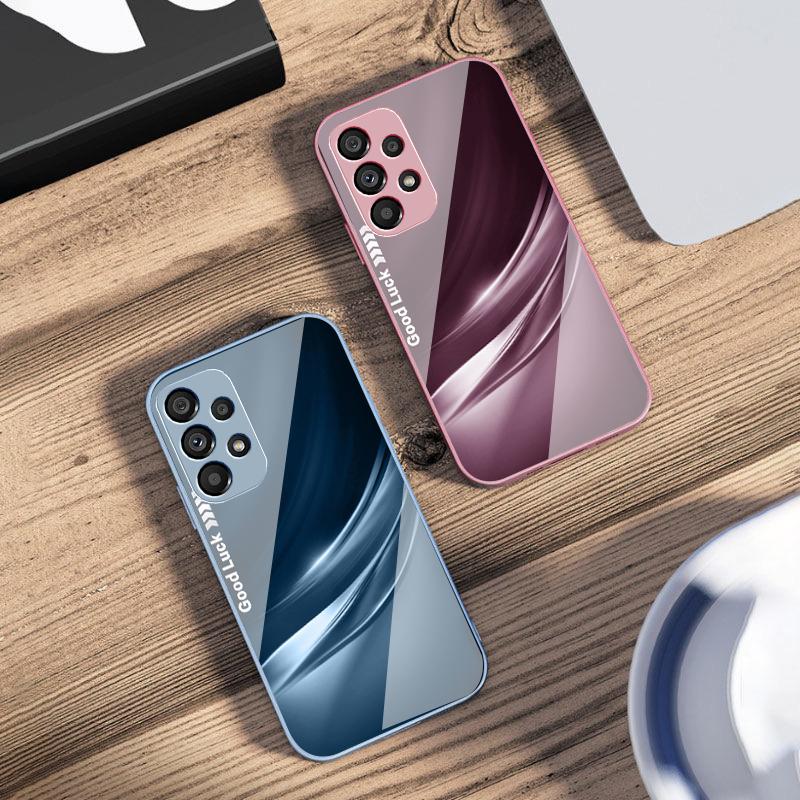 Удачный градиентный рябь для Samsung Galaxy S10 4G S20 11E 30 S21 22 S24 Fe Pro S23 S25 Ultra 5G S9 Чехол для телефона из закаленного стекла