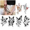 Black Butterfly Owl Sunflower Set Water Transfer Simulation Temporary Tattoo Sticker