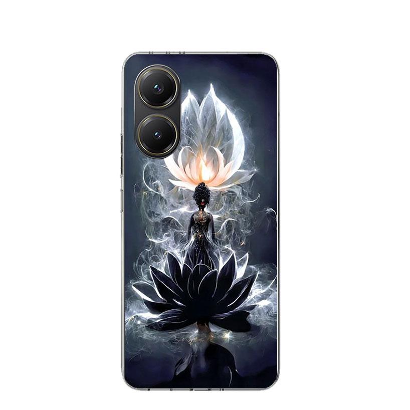 Buddhist Fire Lotus Phone Case For Xiaomi Poco X3 X5 X6 X7 X4 Nfc F7 Ultra F6 F5 Pro F4 Gt F3 M6 M5S M4 M3 Art Cover Coque Poco