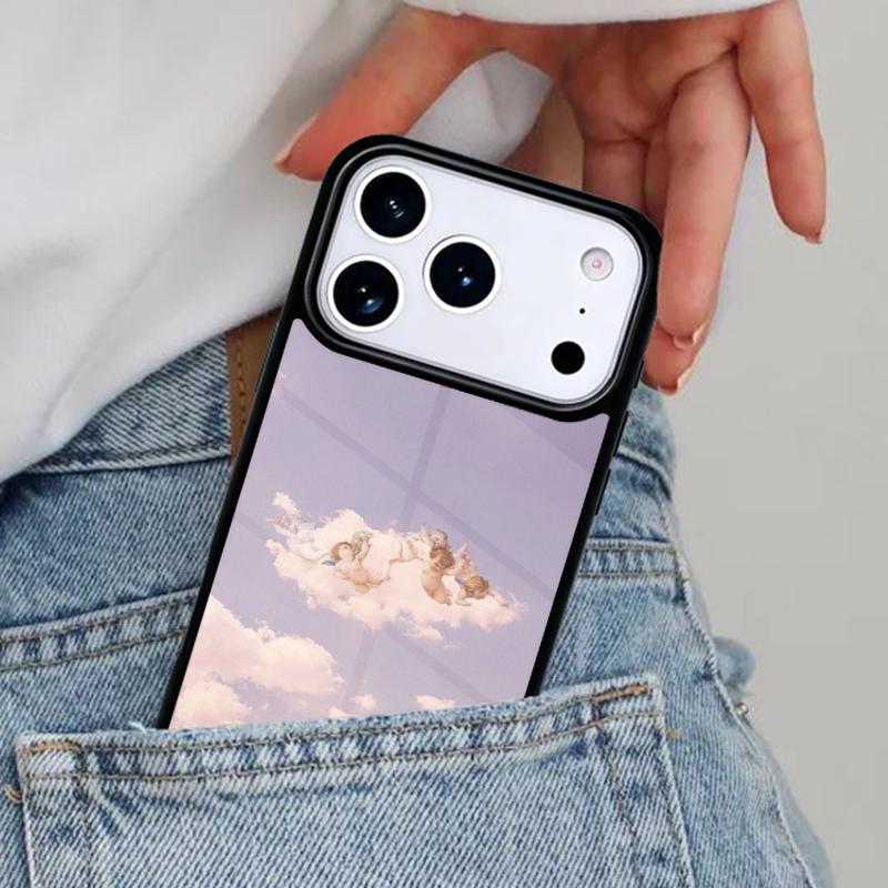 Эстетичный чехол для телефона с ангелами, облаками и небом для iPhone 16e 15 14 13 12 17 Pro Max Plus Air 17pro Чехол Coque